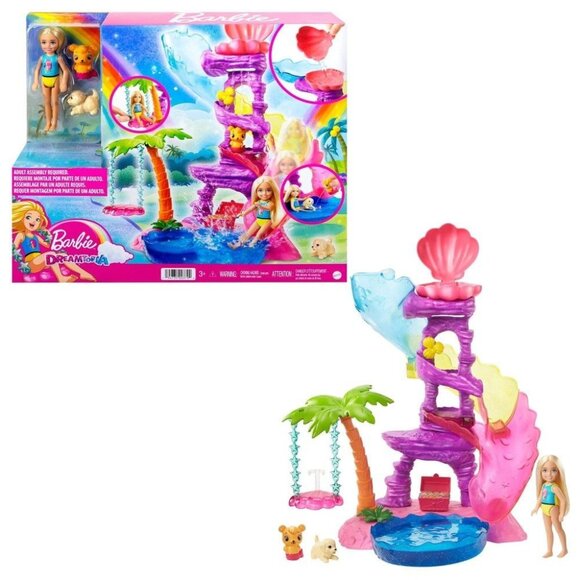 Barbie Dreamtopia Chelsea Mermaid Playset With Slide Swing & Accessories - Picture 2 of 13